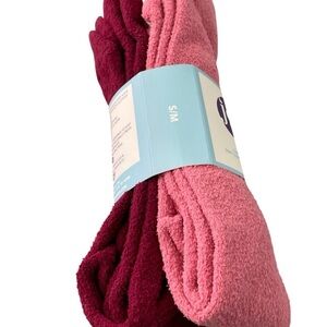 Joy Mangano Pink and Burgundy Soft Compression Socks